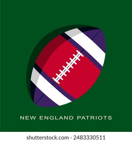 Template for presentation or infographics. Ball textured by New England Patriots American football team uniform colors