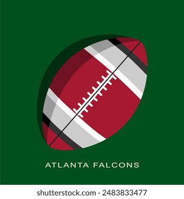Template for presentation or infographics. Ball textured by Atlanta Falcons American football team uniform colors