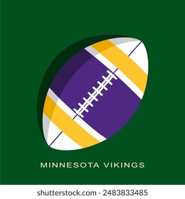 Template for presentation or infographics. Ball textured by Minnesota Vikings American football team uniform colors
