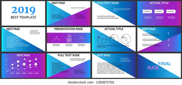 Template presentation. Pink, blue, purple background. Multipurpose template for slides, business infographics. Postcard, brochure, corporate report, marketing, advertising, circle, text, digital 