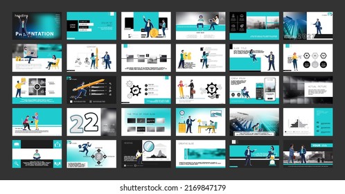 Template presentation, powerpoint, job a new business,. Green, blue, white background. Multipurpose template for slides, business infographics.Postcard, corporate report, marketing,advertising, vector