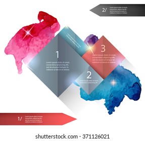 template for presentation with shadow and watercolor .Vector