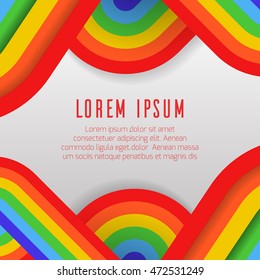 Template for presentations slide with rainbow and place for text. Element for covers and your design