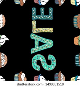 Template for print design, banner, poster, flyer, ad. Vector. Giveaway banner for summer contests in social media. Picture in black, white and blue colors. Seamless pattern.