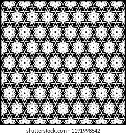 Template Print for Fabric. Pattern of floral geometric ornament with Border. illustration. Seamless. For Print Bandana, Shawl, Carpet.
