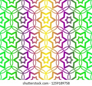 Template Print For Fabric. Pattern Of Floral Geometric Ornament With Border. Vector Illustration. Seamless