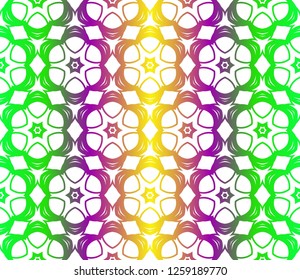 Template Print For Fabric. Pattern Of Floral Geometric Ornament With Border. Vector Illustration. Seamless