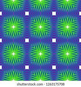 Template Print For Fabric. Pattern Of Floral Geometric Ornament With Border. Vector Illustration. Seamless