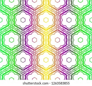 Template Print For Fabric. Pattern Of Floral Geometric Ornament With Border. Vector Illustration. Seamless