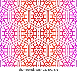 Template Print For Fabric. Pattern Of Floral Geometric Ornament With Border. Vector Illustration. Seamless
