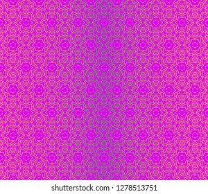 Template Print For Fabric. Pattern Of Floral Geometric Ornament With Border. Vector Illustration. Seamless