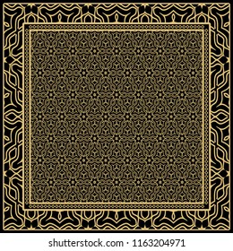 Template print for Sofa Square Pillow. Floral Geometric Pattern with hand-drawing Mandala. illustration. For fabric, textile, bandana, scarg, carpet print