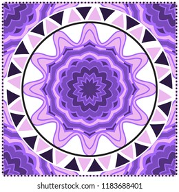 Template print for Sofa Square Pillow. Floral Geometric Pattern with hand-drawing Mandala. illustration. For fabric, textile, bandana, scarg, carpet print.