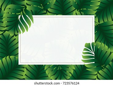Template for printing with leaves nature concept vector copy space