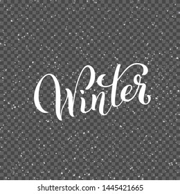 Template for prints and posters. Hand drawn winter inspiration phrase over isolated snowy background. Vector