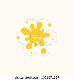 The template for the products of the apiary. Stylish vector poster for bee honey.