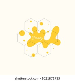 The template for the products of the apiary. Stylish vector poster for bee honey.
