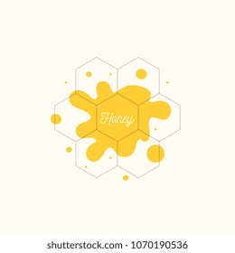 The template for the products of the apiary. Stylish vector poster for bee honey.