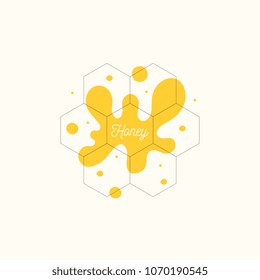 The template for the products of the apiary. Stylish vector poster for bee honey.