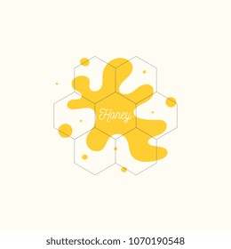 The template for the products of the apiary. Stylish vector poster for bee honey.