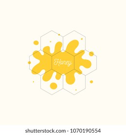 The template for the products of the apiary. Stylish vector poster for bee honey.