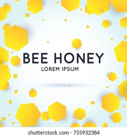 The template for the products of the apiary. Stylish vector poster for bee honey.