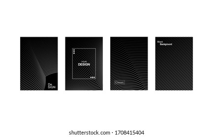 Template for promotions or presentations. Set of cover design templates with classic black gradient background. Artistic creative cover design. EPS 10 vector