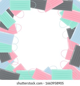 A template with protective mask as a frame. There’s a copy at the center. Concept about health, hygiene, hospitality, medical and etc.