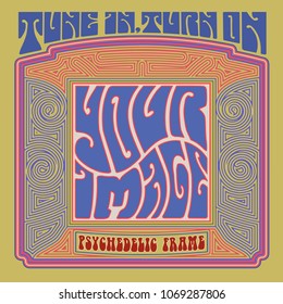 A template for a psychedelic sixties graphic, album cover, or poster