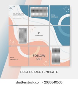 template puzzle feed pack banner post. premium vector