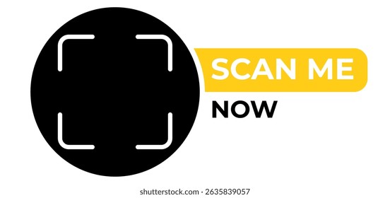 template qr code Black Circle Scan Me Now Button Graphic