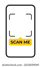 template qr code Smartphone Screen with Scan Me Prompt and Targeting Frame
