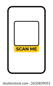 template qr code Smartphone Screen Mockup with Scan Me Button and Empty Frame