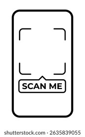 template qr code Smartphone Screen Displaying Scan Me Prompt with Targeting Frame