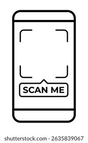 template qr code Smartphone Screen with Scan Me Prompt and Framing Lines