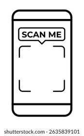 template qr code Smartphone Screen Displaying Scan Me Prompt with Targeting Frame
