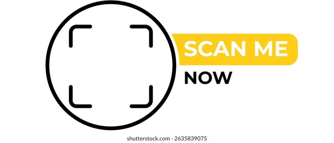 template qr codeCircular Scan Me Target with Yellow Call to Action