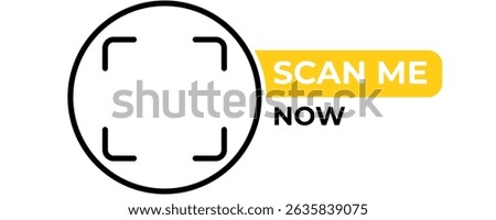 template qr codeCircular Scan Me Target with Yellow Call to Action