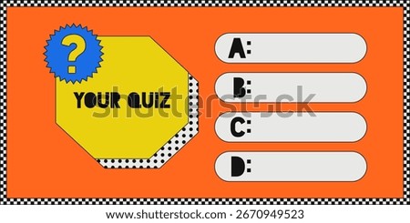 Template question and answers in pop art style vector template for quiz game. Social media concept. Vector illustration
