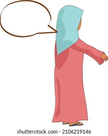 COTIZACIÓN DE PLANTILLA DE UNA DAMA MOSLEM EN UNA ESCALA AZUL Y VESTIDO ROSA SIN CARA
