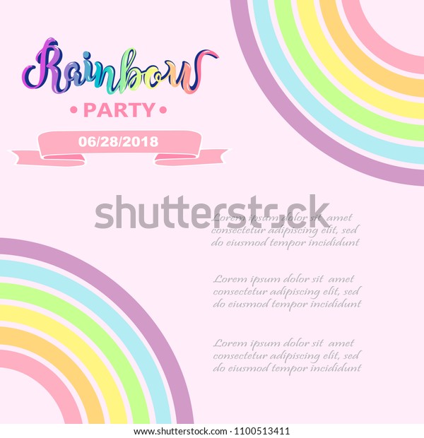 Rainbow Party Invitation Template Free Party Invitation