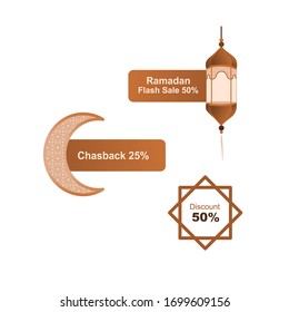 template ramadan icon sale vector