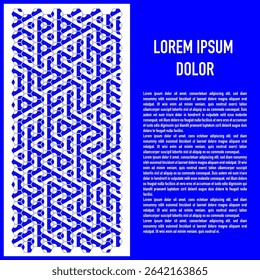 template with random hexagonal patterns and copy space in blue. The hexagons form triangular shapes and shows a futuristic look.