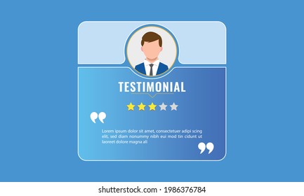 Template for real time online business testimonial and star rating for website. web graphic and template for customer review, testimony, feedback or notification ..