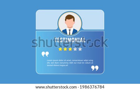 Template for real time online business testimonial and star rating for website. web graphic and template for customer review, testimony, feedback or notification ..