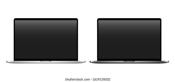 Template of realistic desktop computers Modern gadgets isolated on white background. Device layout. Vector illustration.