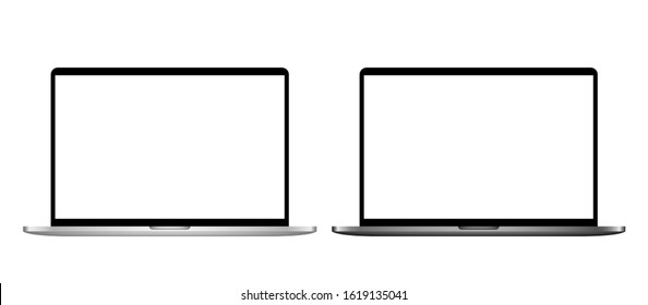 Template of realistic desktop computers Modern gadgets isolated on white background. Device layout. Vector illustration.