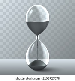 Template of realistic hourglass isolated on transparent background.