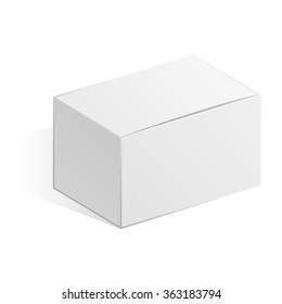 Template realistic white box on a white background. Vector illustrations white box for further use in your design work.