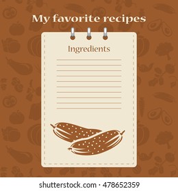 Template for recipe books. Space for your text. Seamless background.